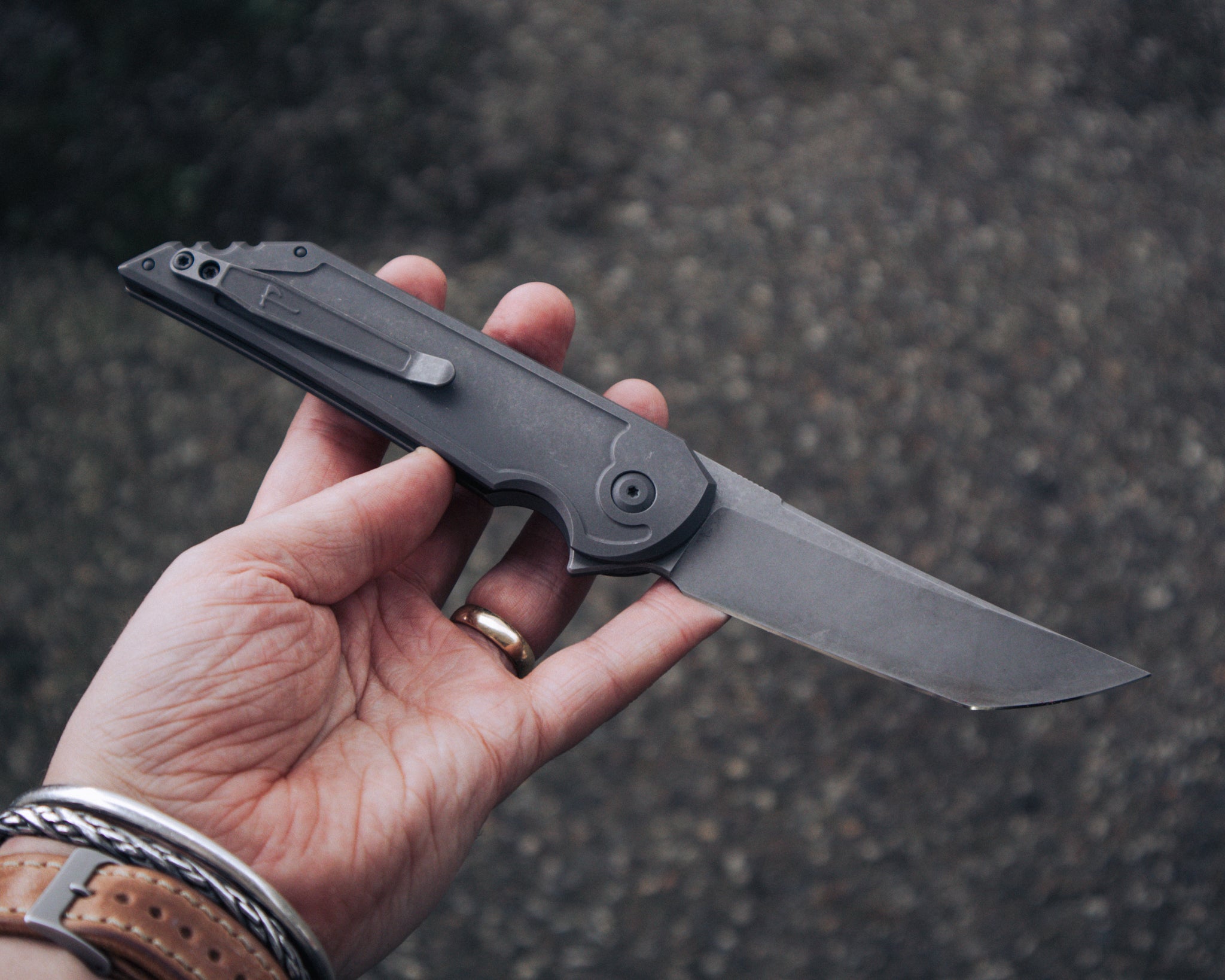 Jake Hoback Kwaiback – Full Titanium / CPM-20CV / Button Lock