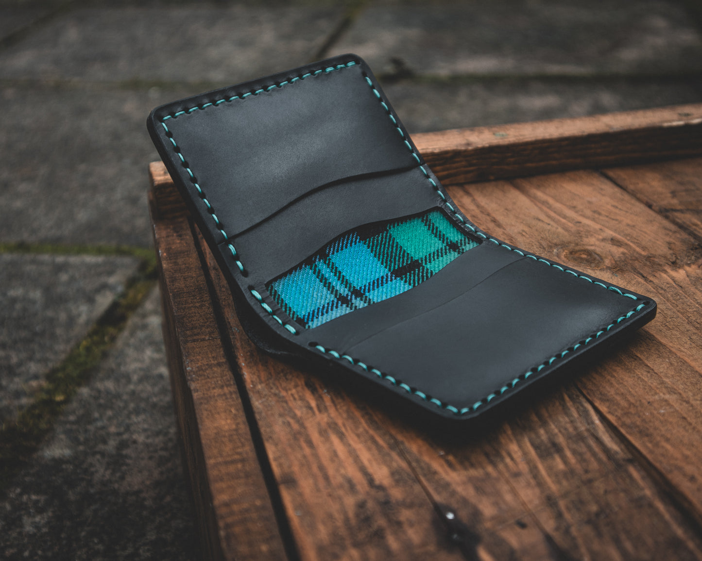 Limited Edition! - The Chieftain wallet lined with black watch tartan