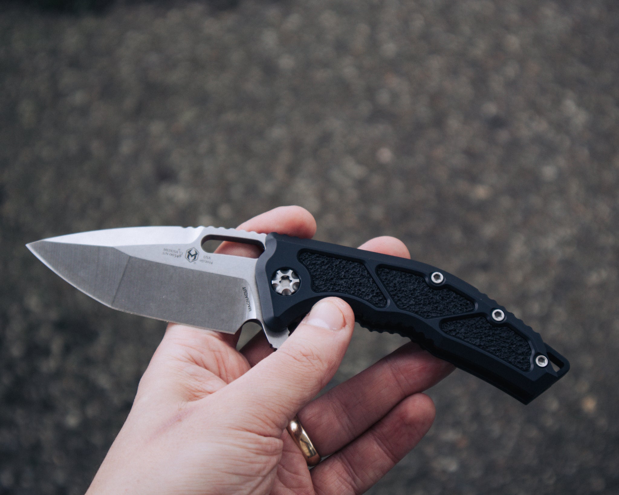 Heretic Knives Medusa (Magnacut, Black Aluminium, Battleworn)