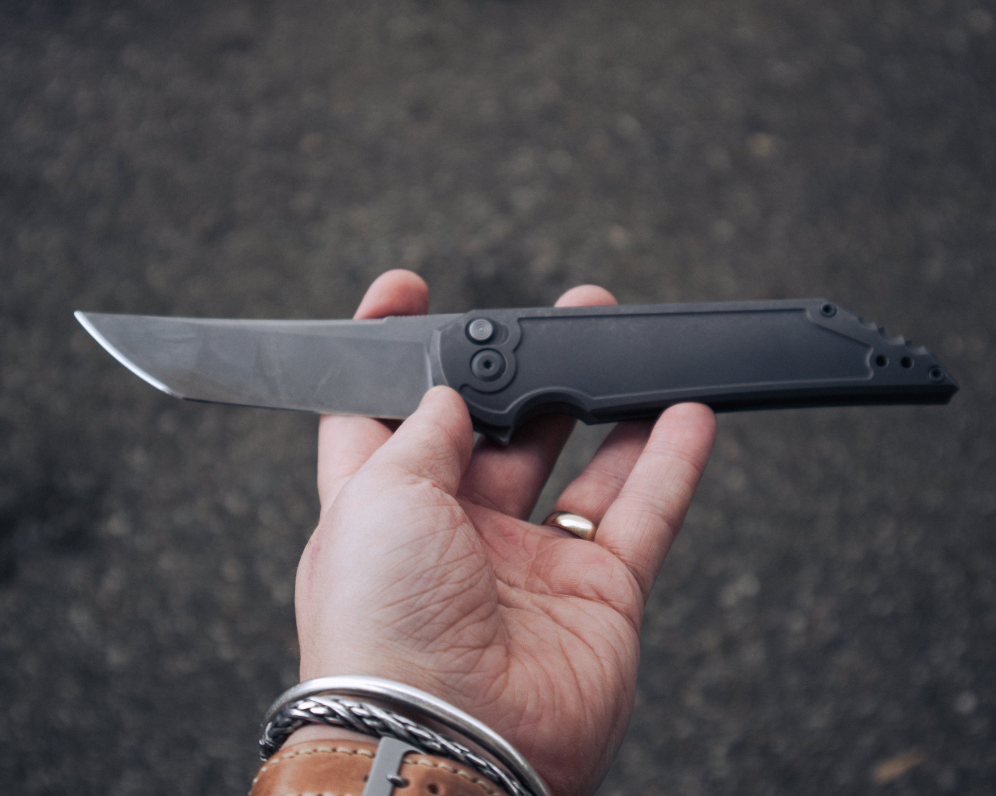 Jake Hoback Kwaiback – Full Titanium / CPM-20CV / Button Lock