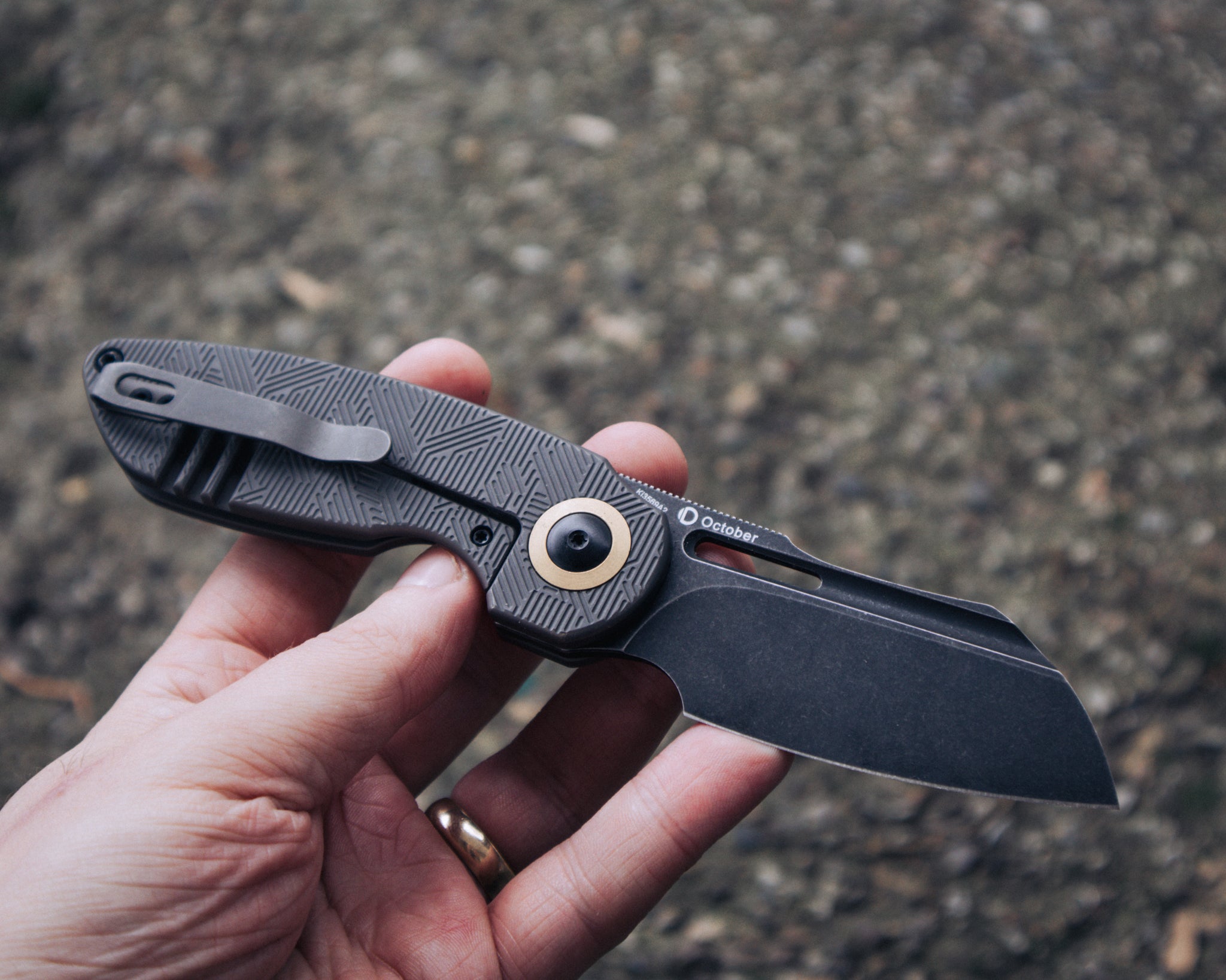 Kizer October – Titanium / CPM-20CV / Black DLC