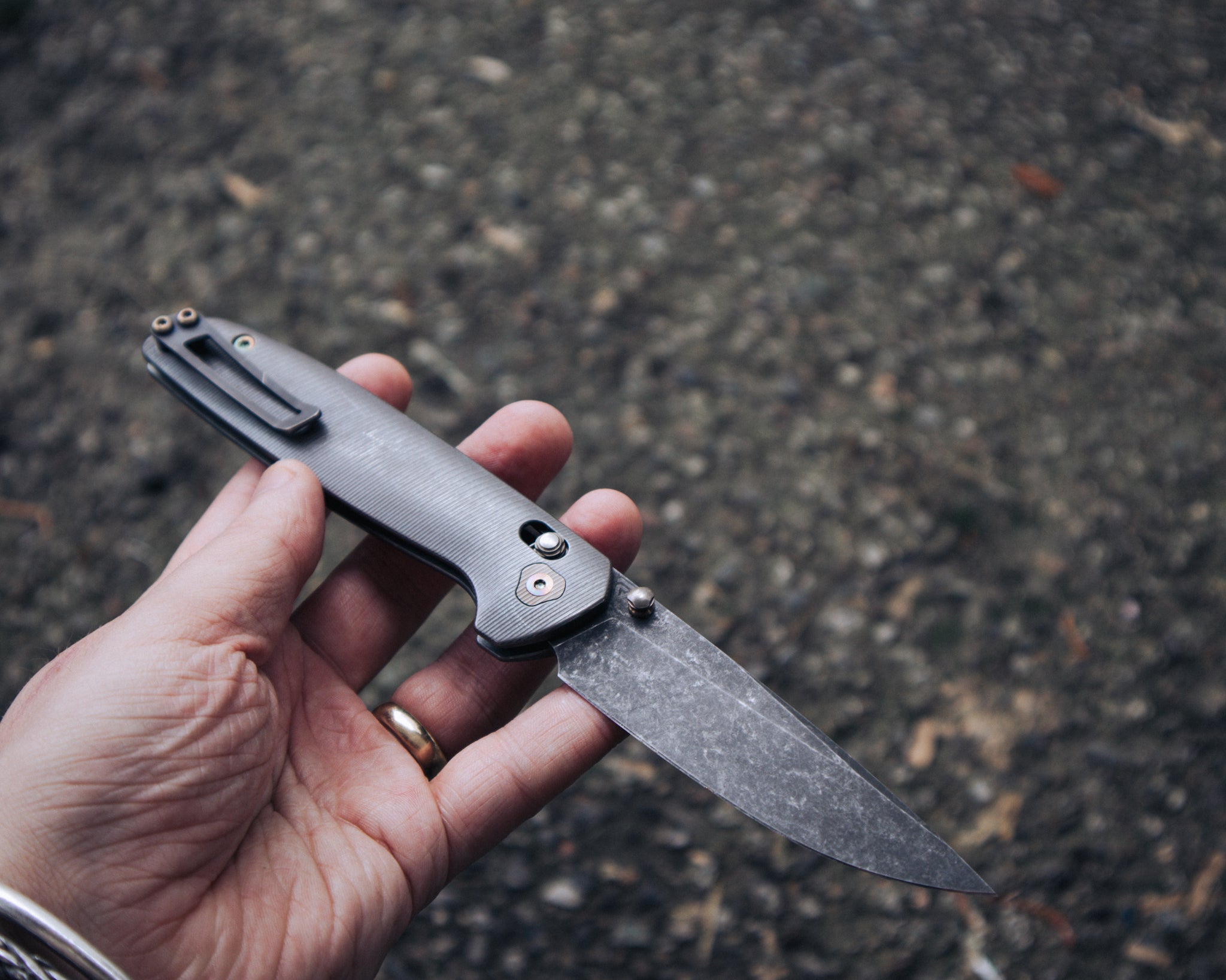 Tactile Knife Co. Maverick – Custom Apocalypse / Petrol Anodised Hardware / Magnacut (Unused)