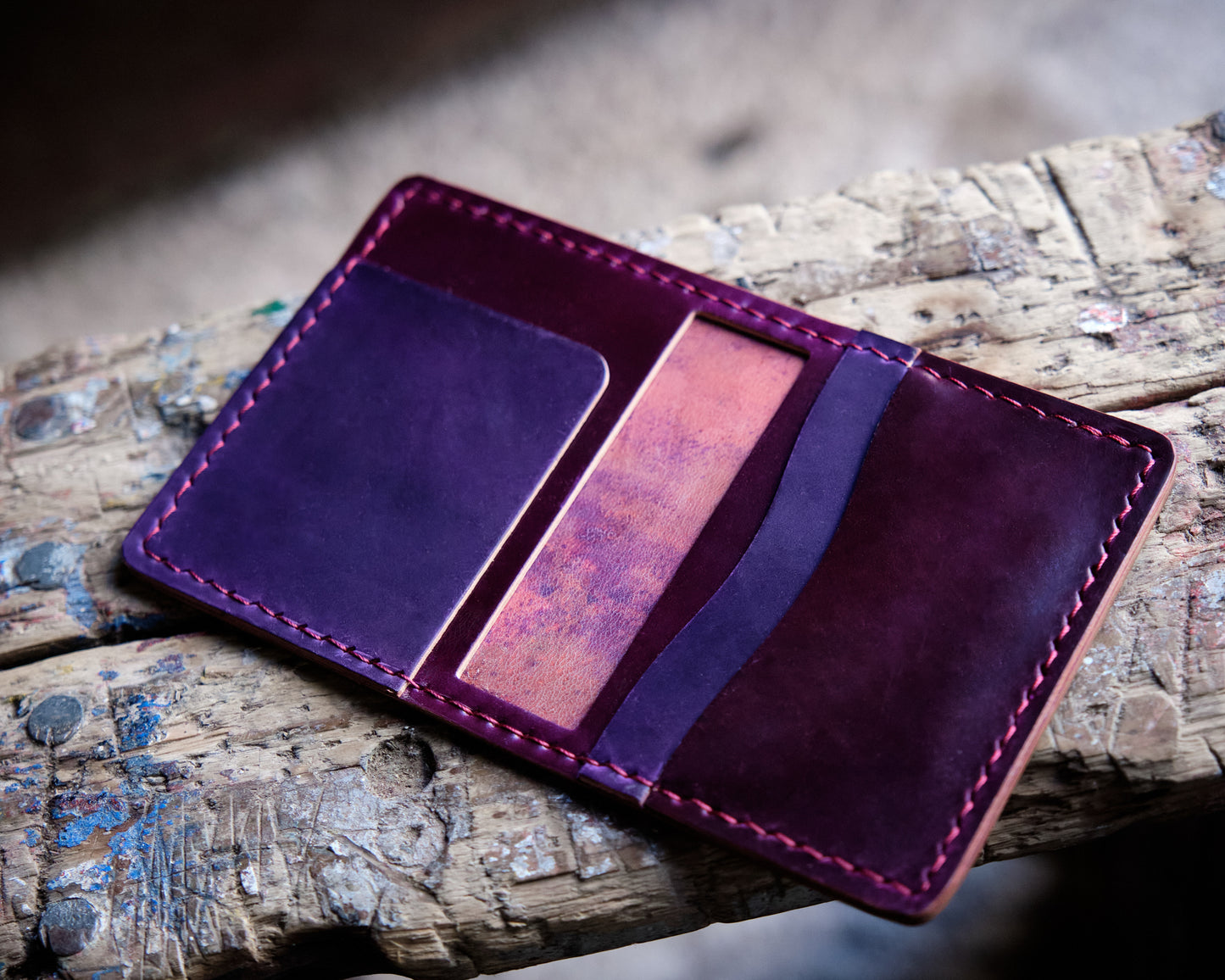 Violet and UV Shell Cordovan Nevis Wallet