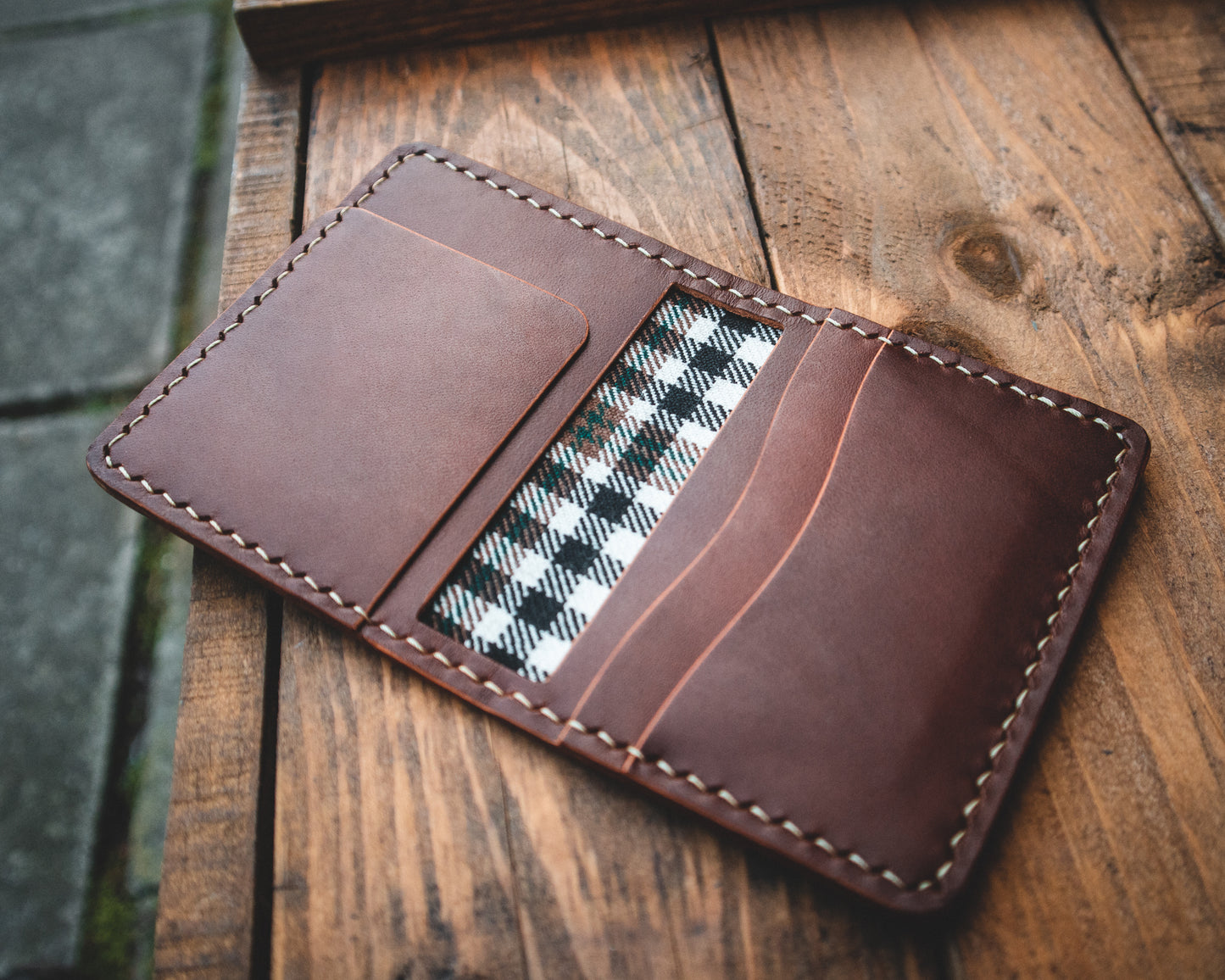 Limited Edition! The Nevis Leather Wallet Lined with Handmade Tartan!