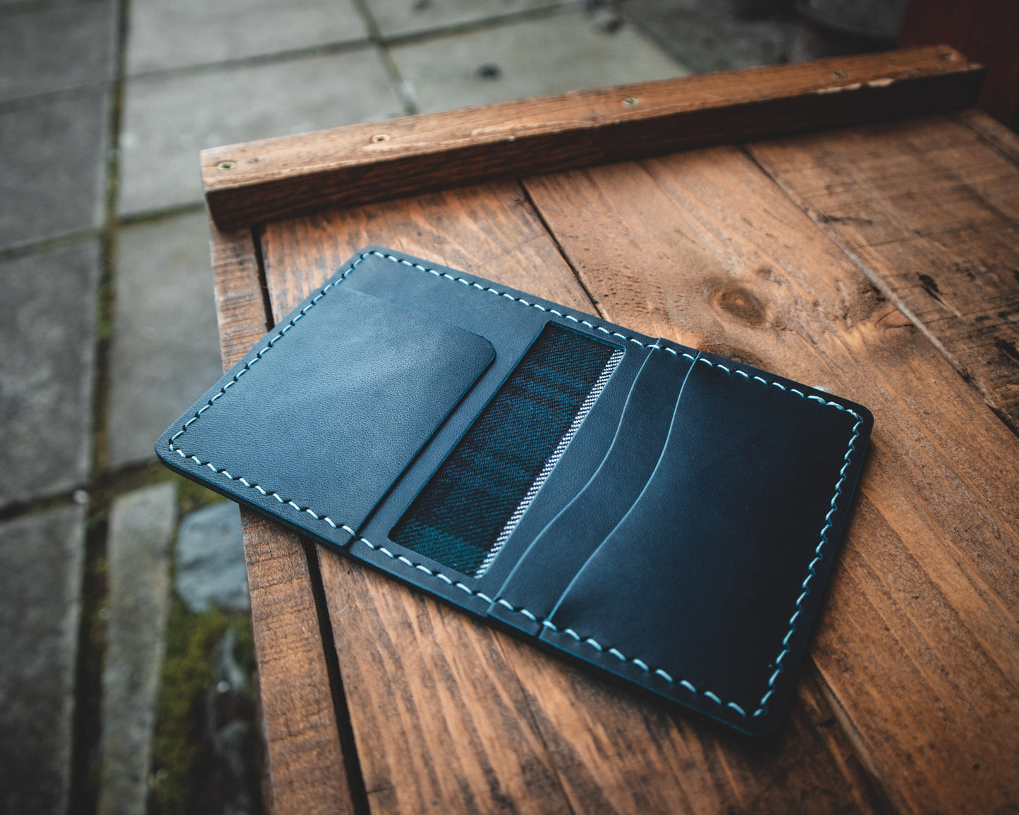 Limited Edition! The Nevis Leather Wallet Lined with Handmade Tartan!