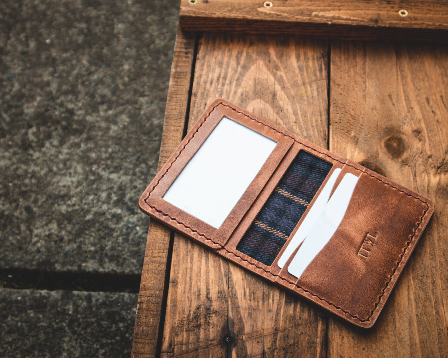 Limited Edition! The Nevis Leather Wallet Lined with Handmade Tartan!