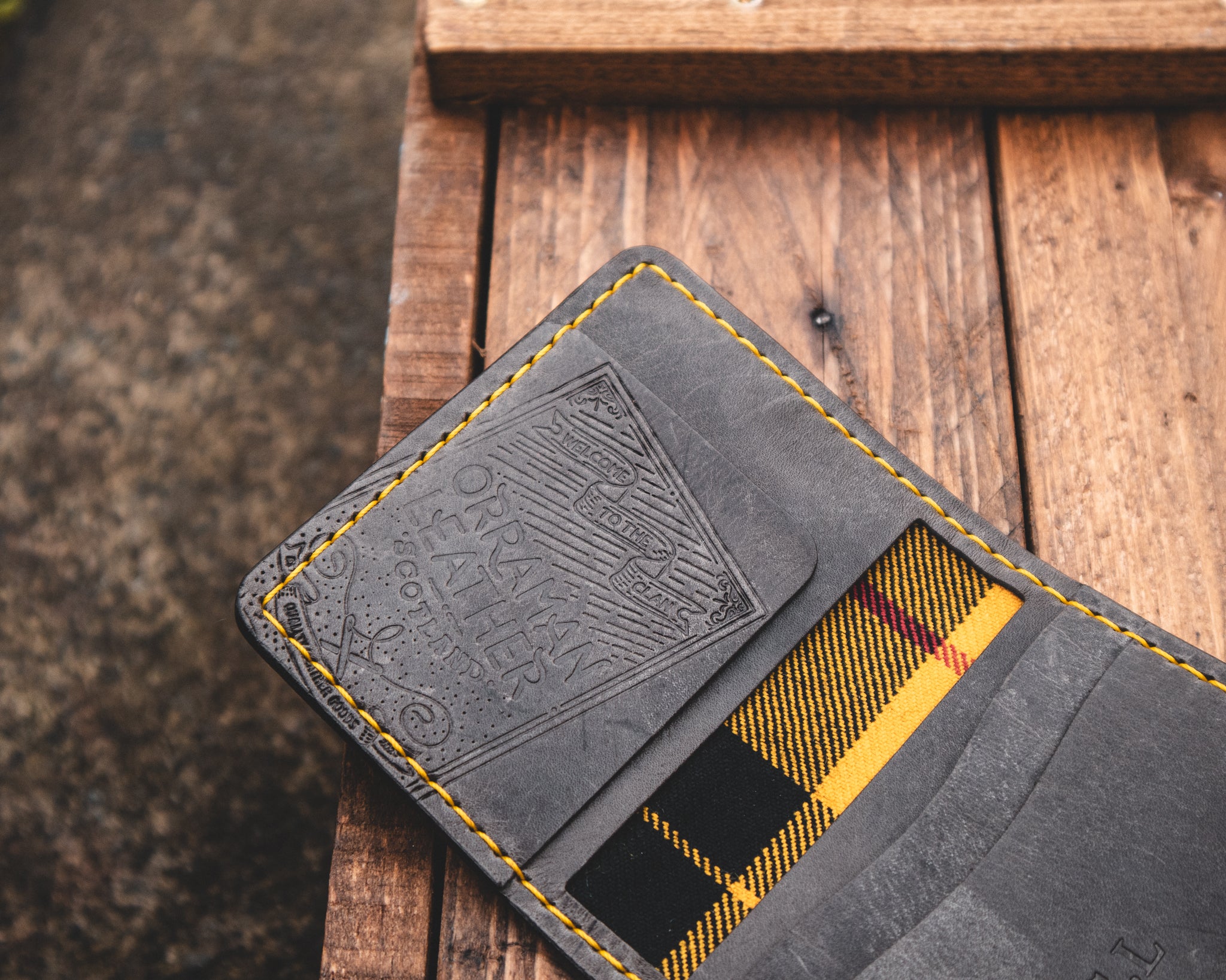 The Nevis Wallet - Timber Wolf and Macleod Dress Tartan