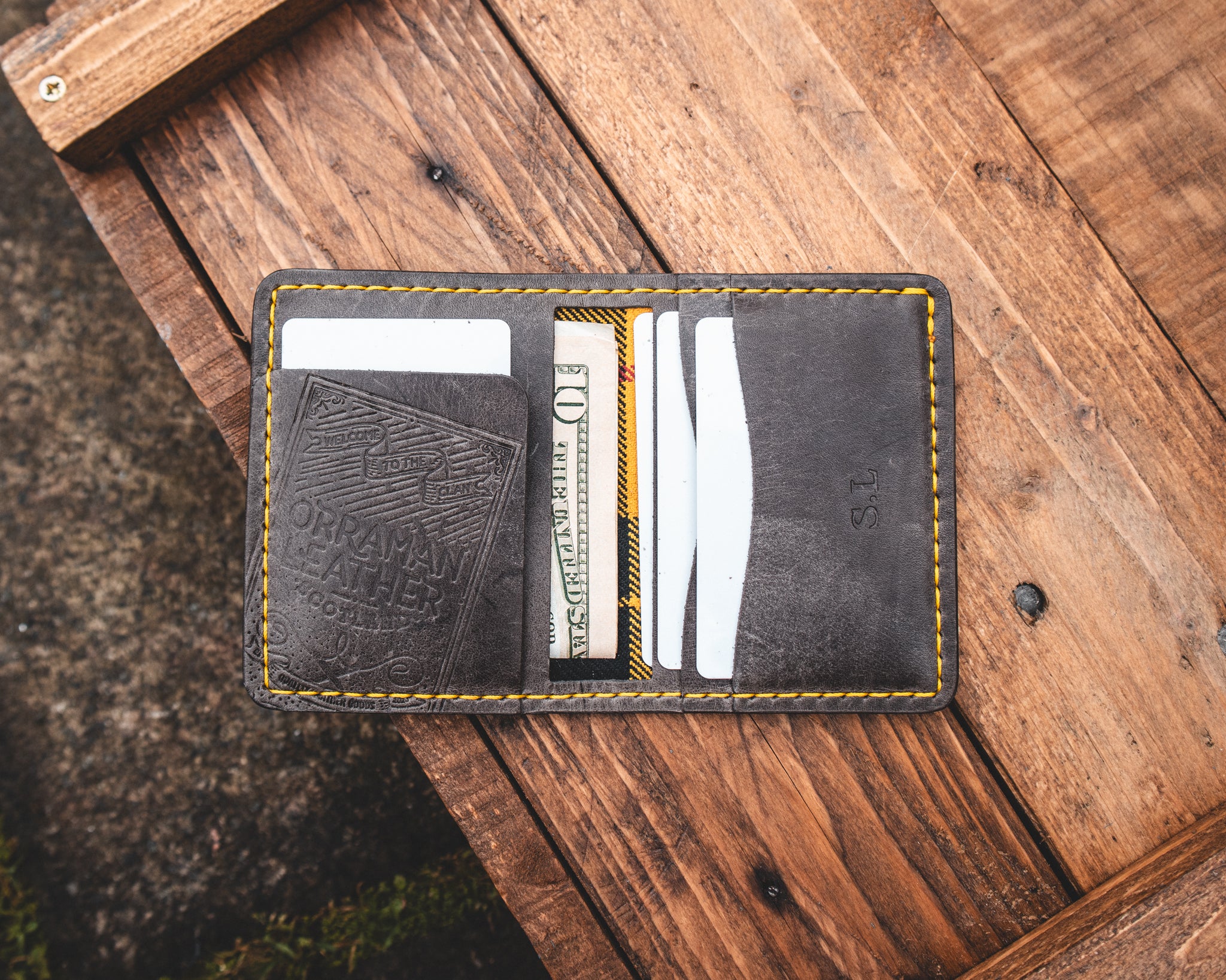 The Nevis Wallet - Timber Wolf and Macleod Dress Tartan