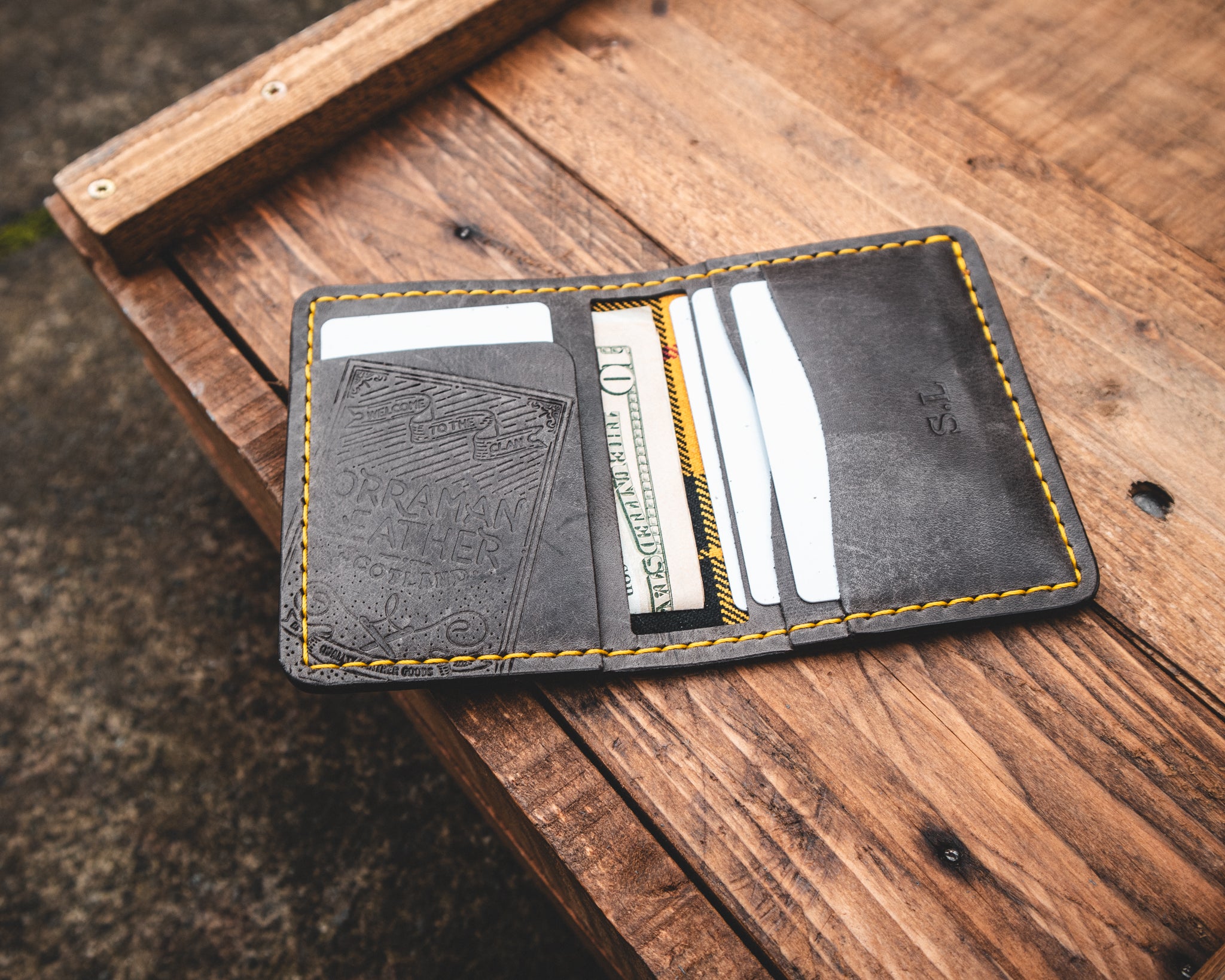 The Nevis Wallet - Timber Wolf and Macleod Dress Tartan