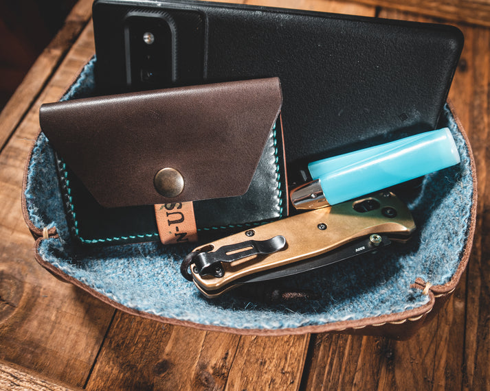 EDC Valet Tray Horween Nut Brown Dublin OrramanLeather