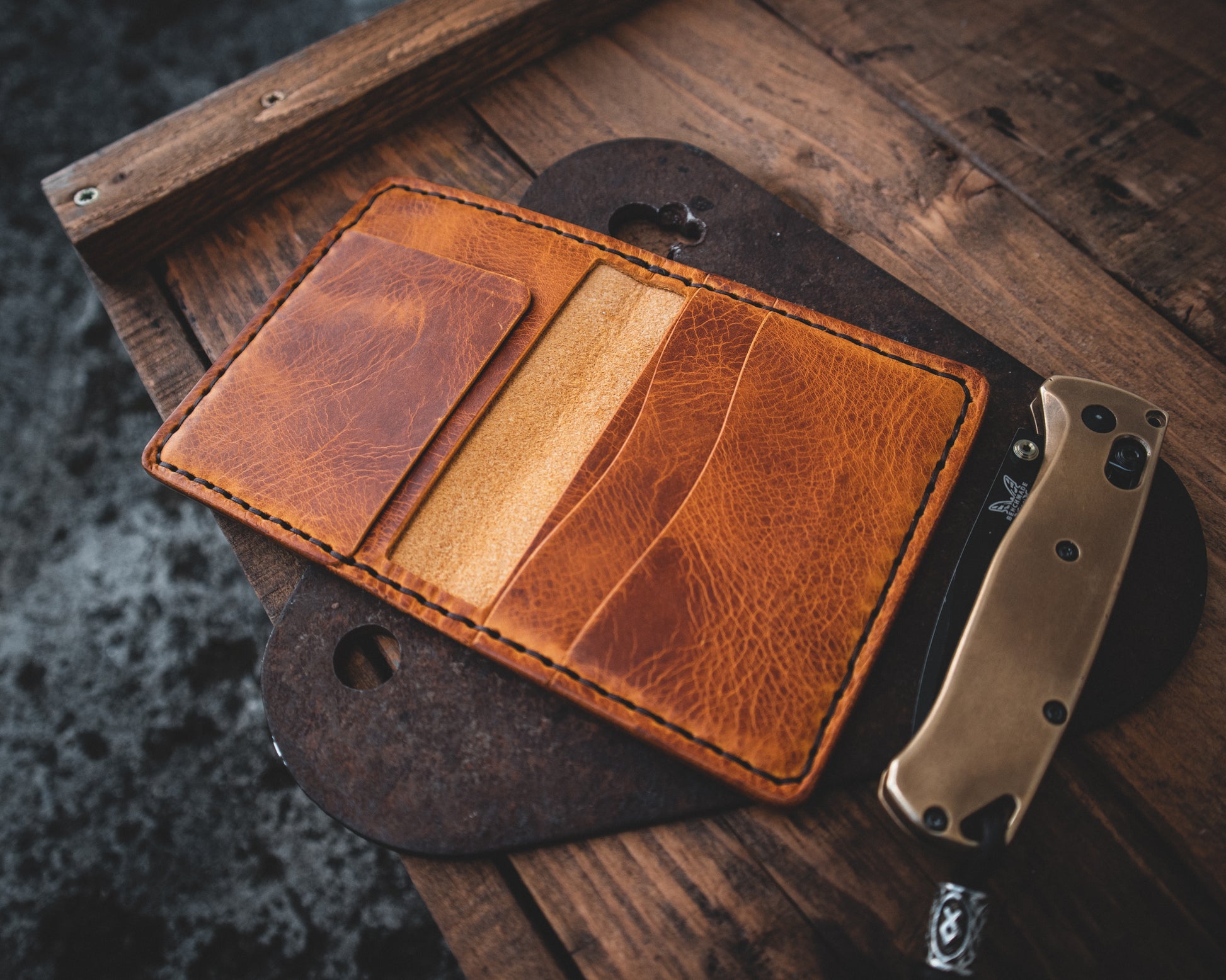 Handmade Men's Nevis Leather Wallet - Personalised | Leather EDC Peat | Handcrafted in Scotland by Orraman Leather