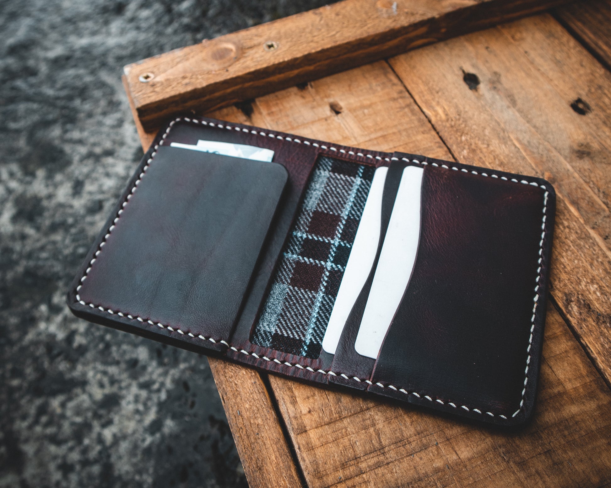 handmade leather wallet