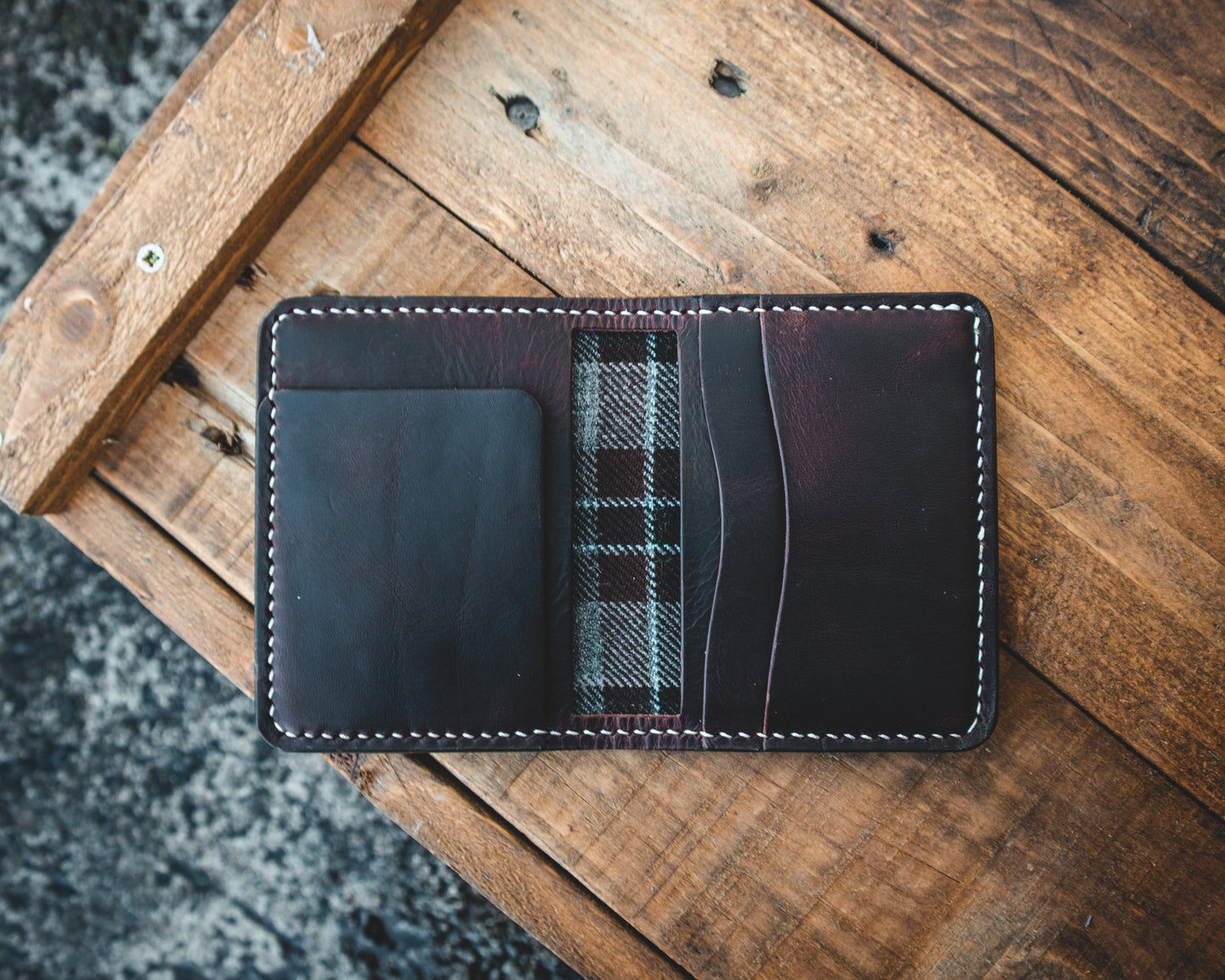 Limited Edition! The Nevis Leather Wallet Lined with Handmade Tartan!