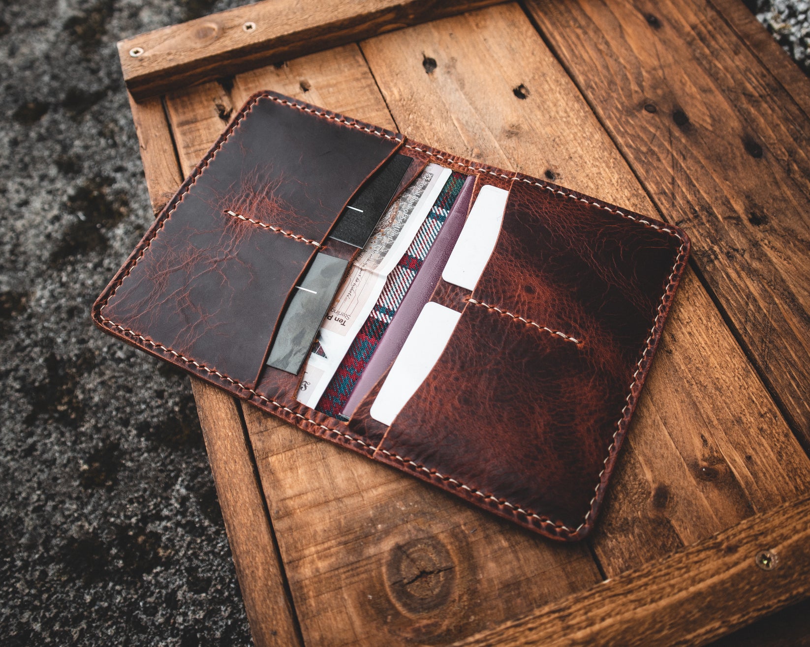 The Antrin Wallet Handmade EDC Passport wallet OrramanLeather